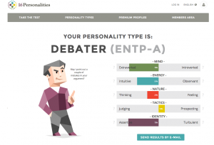 16Personalities MBTI Results